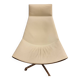 Kastel Kayak armchair in white leather, Modern Italy