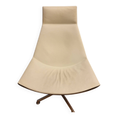 Kastel Kayak armchair in white leather, Modern Italy