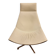 Kastel Kayak armchair in white leather, Modern Italy