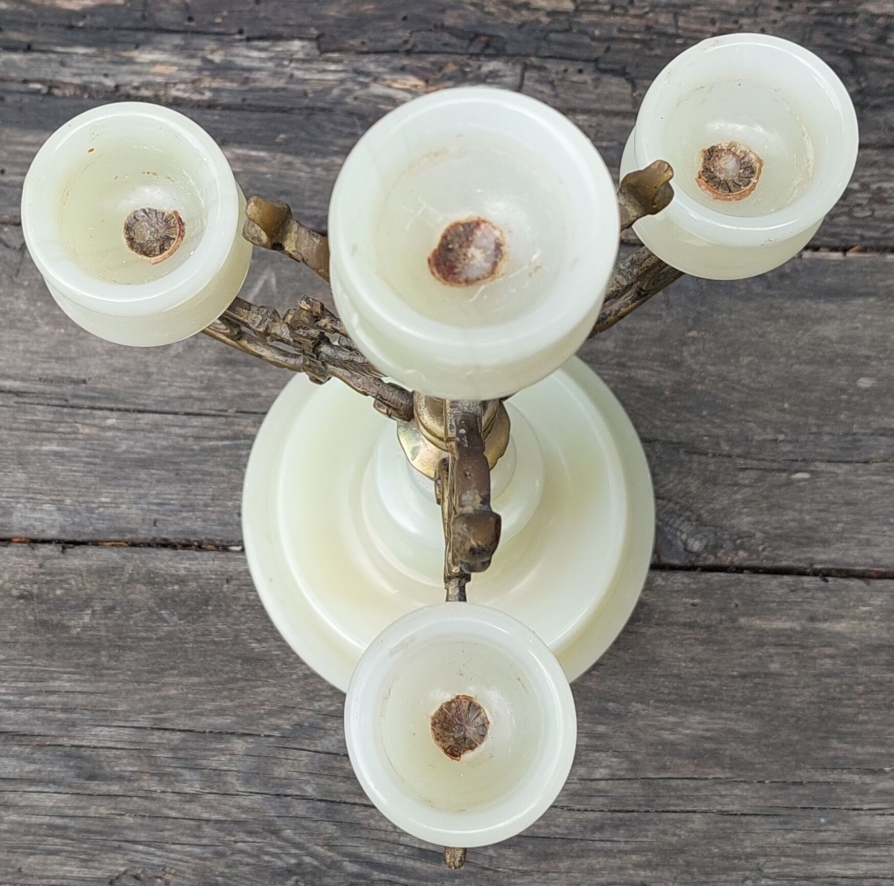 Alabaster candle holder