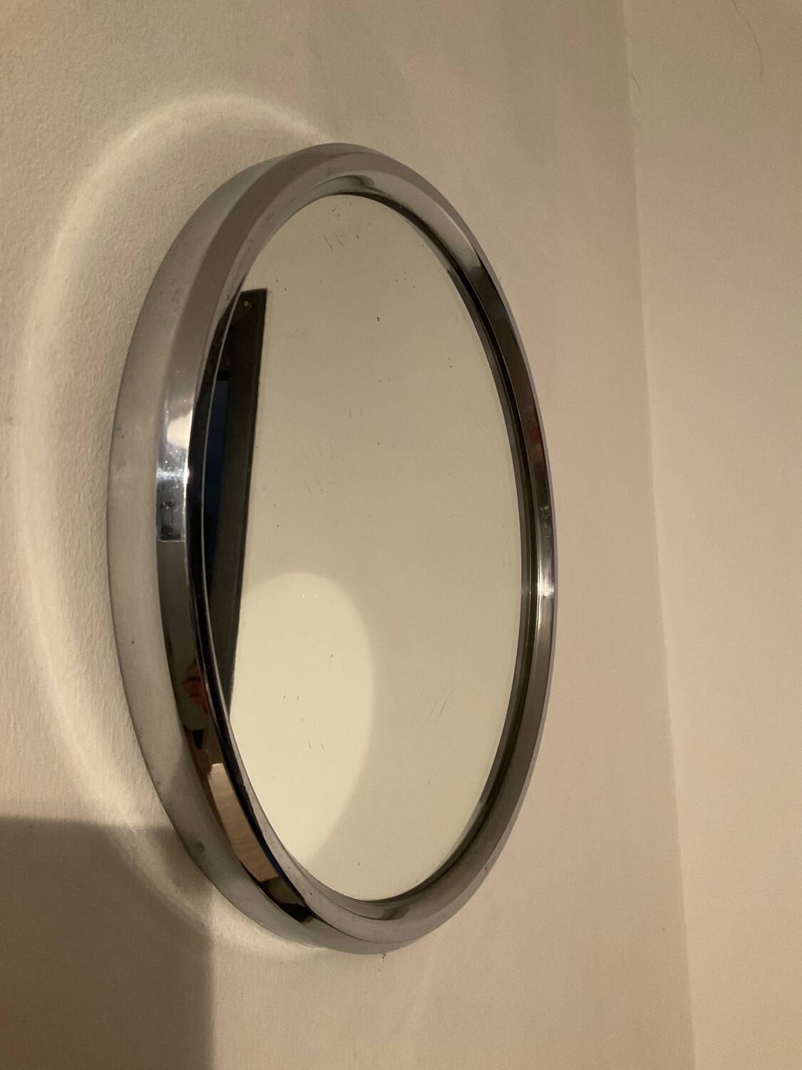 Vintage stainless steel mirror from the 50s and 60s