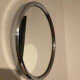 Miroir vintage en inox années 50-60
