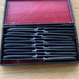 12 knives melted steel ebony handle