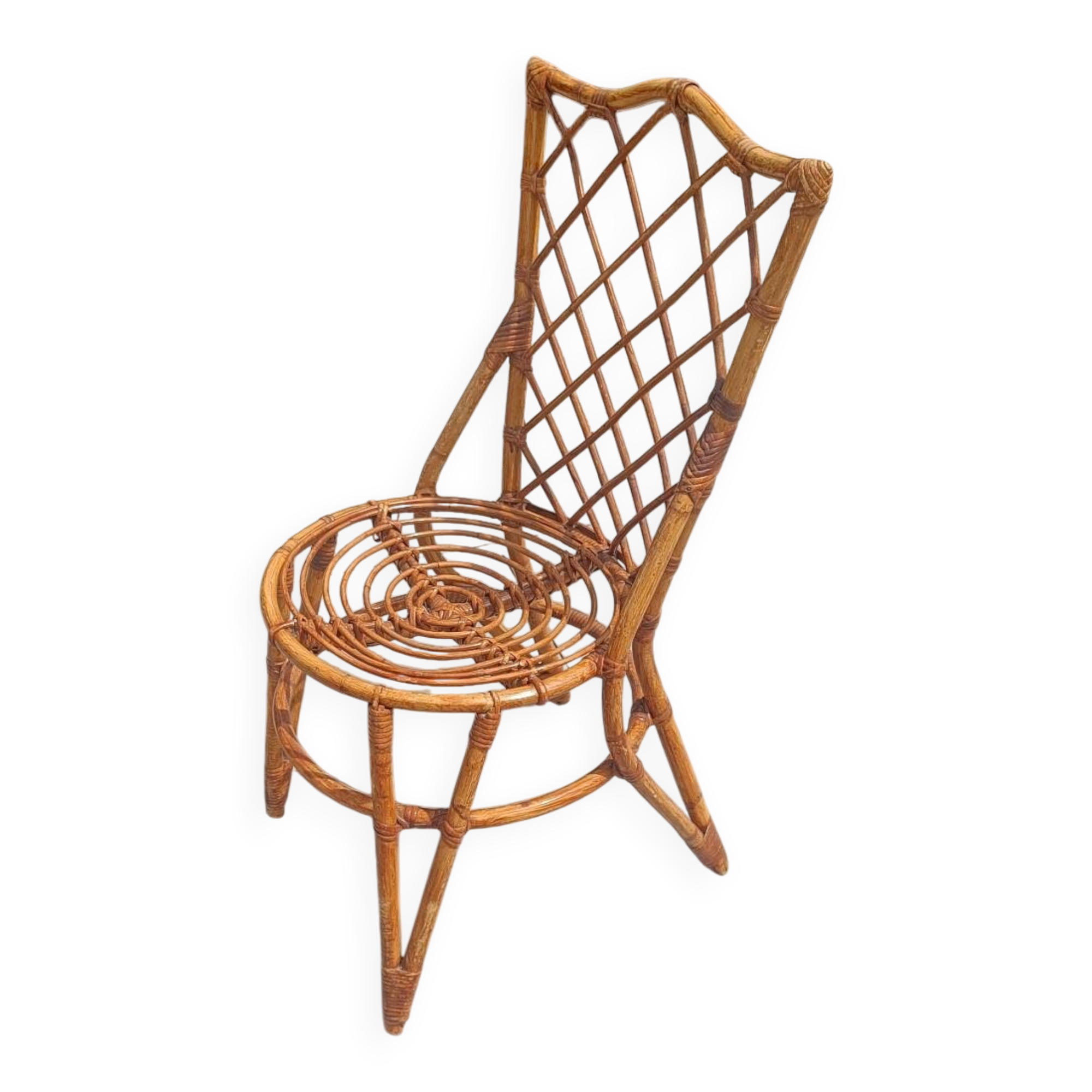 Vintage rattan chair – Louis Sognot style
