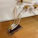 Chandelier with 3 branches in lucite (plexiglass) and gilded brass – Hol style