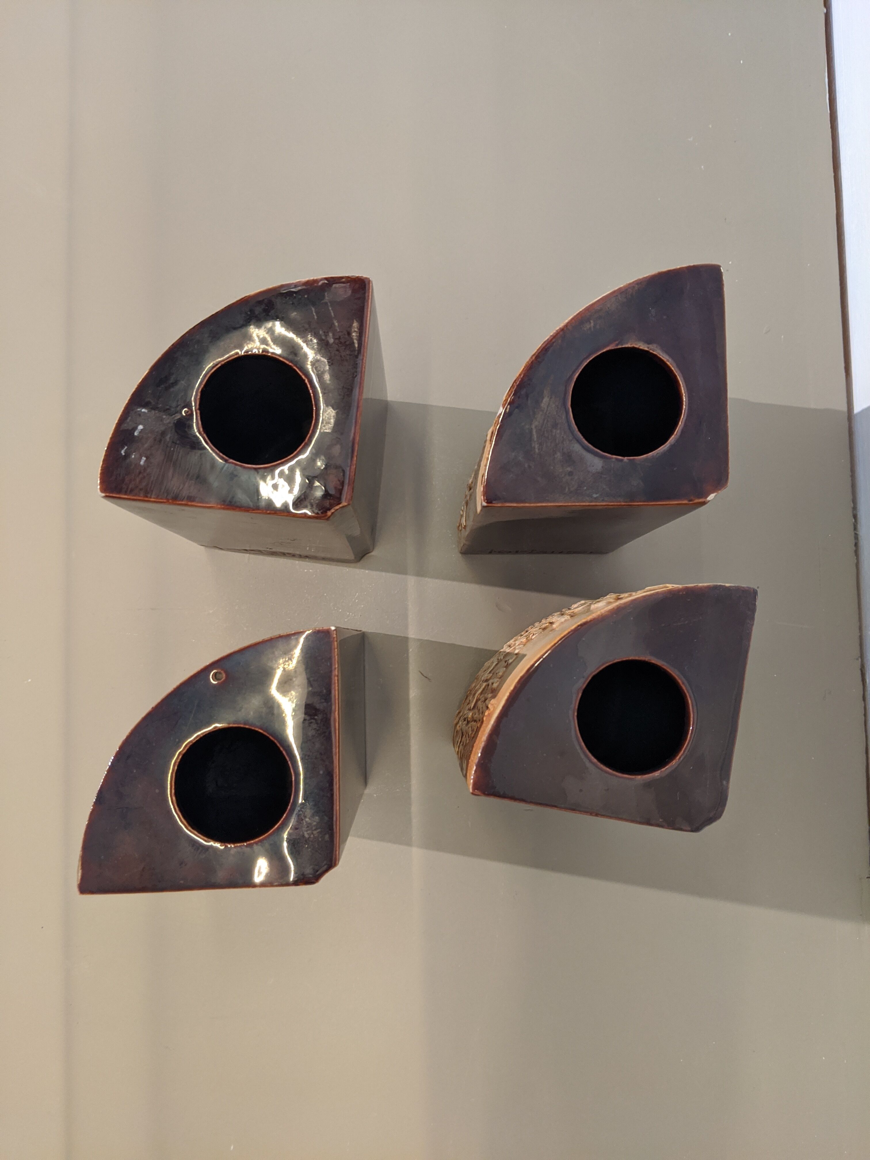 Series of four ceramic vases