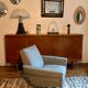 Vintage swivel cube armchair