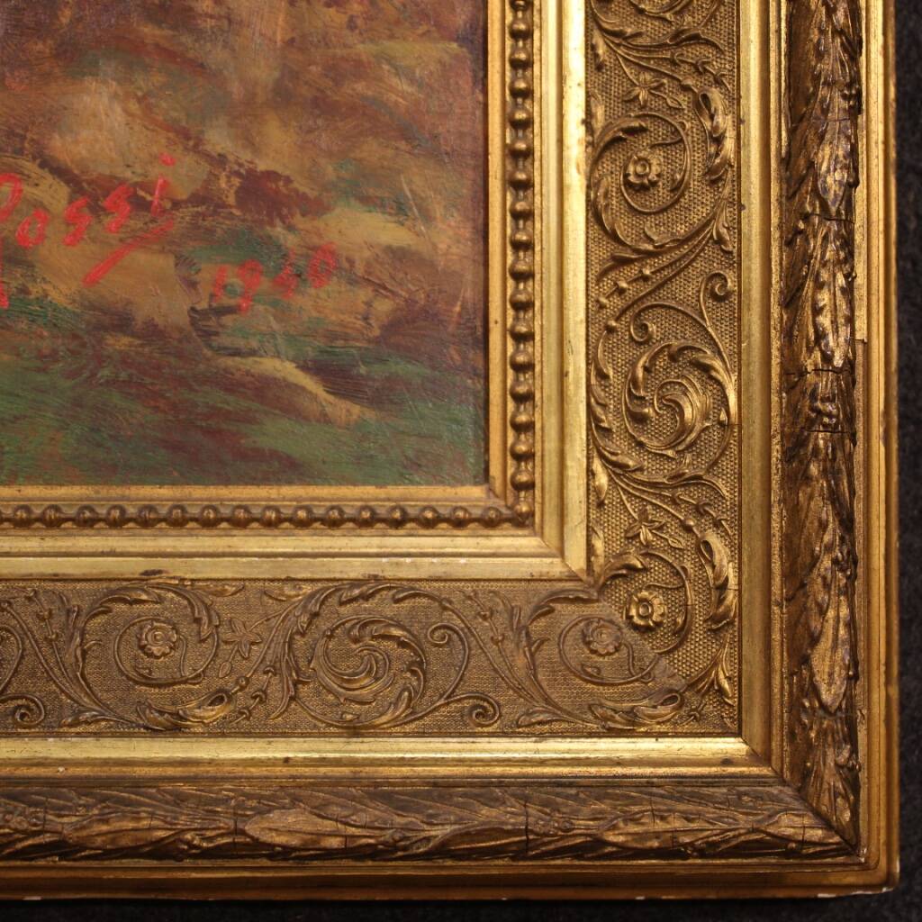 Italian painting landscape signed and dated from the 20th century