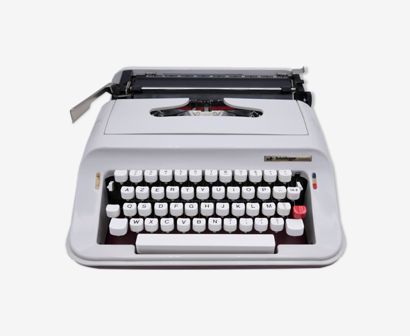 Machine à écrire Olivetti Scheidegger président bordeaux et blanche révisée ruban neuf