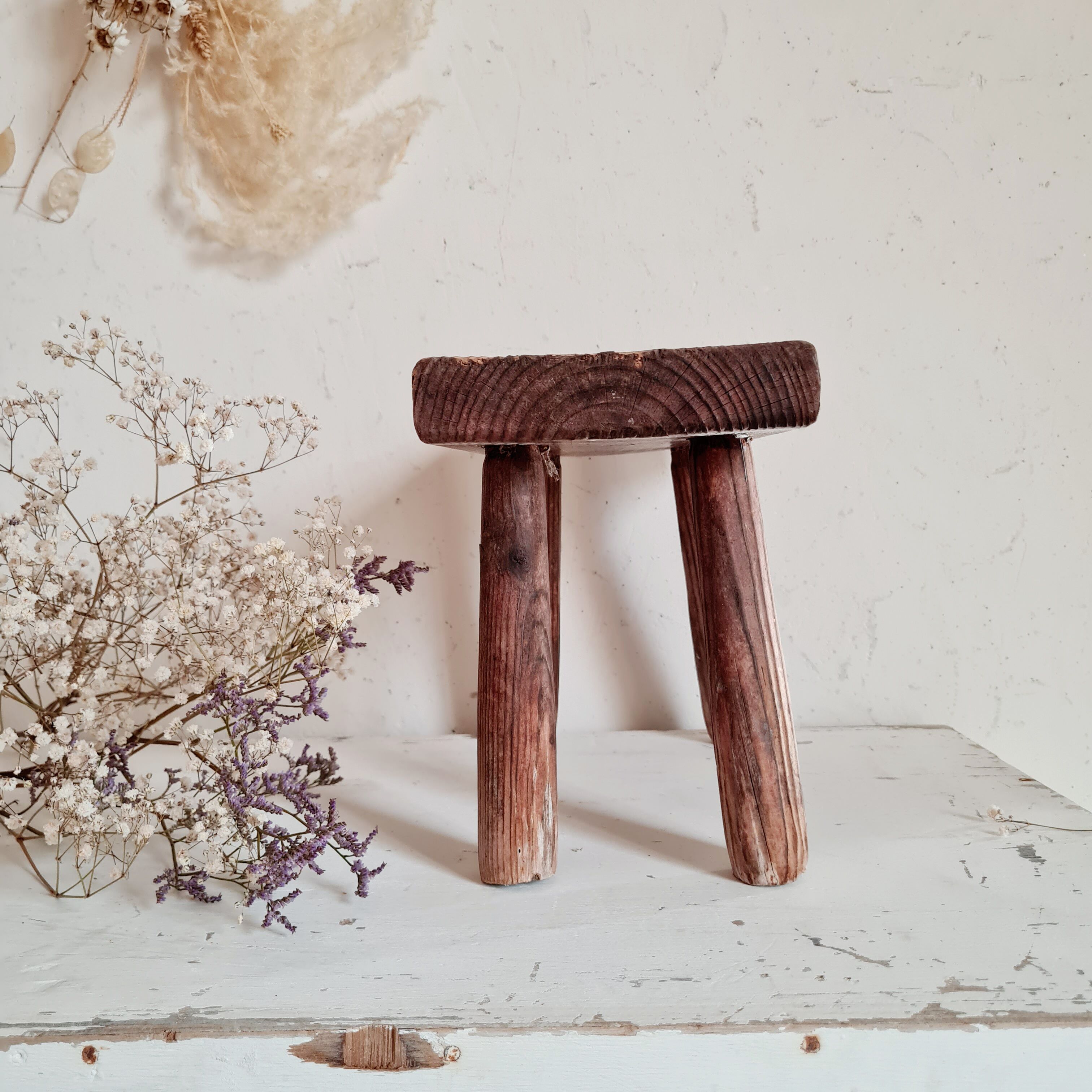 Mini wooden farmhouse bench