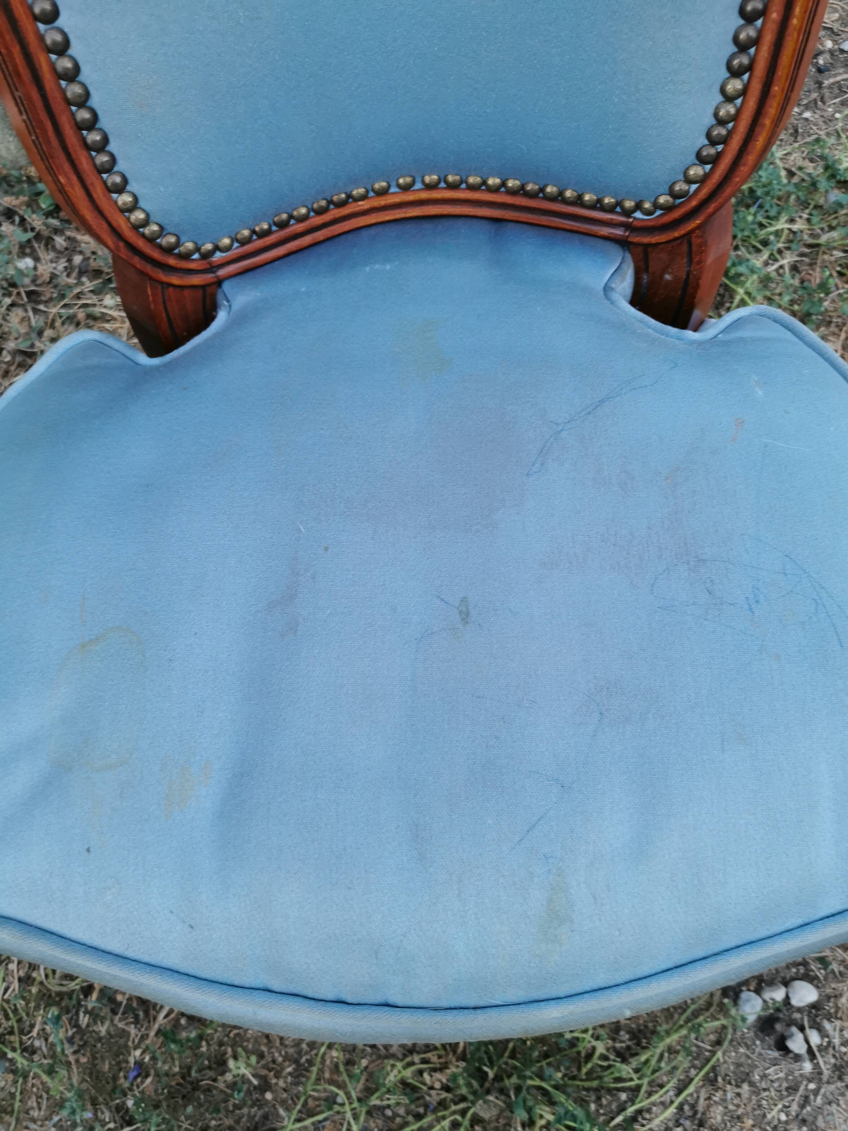 Old small cherry wood armchair