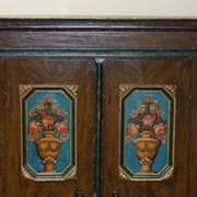Armoire de mariage allemande peinte à la main, ancienne, 1829-1851
