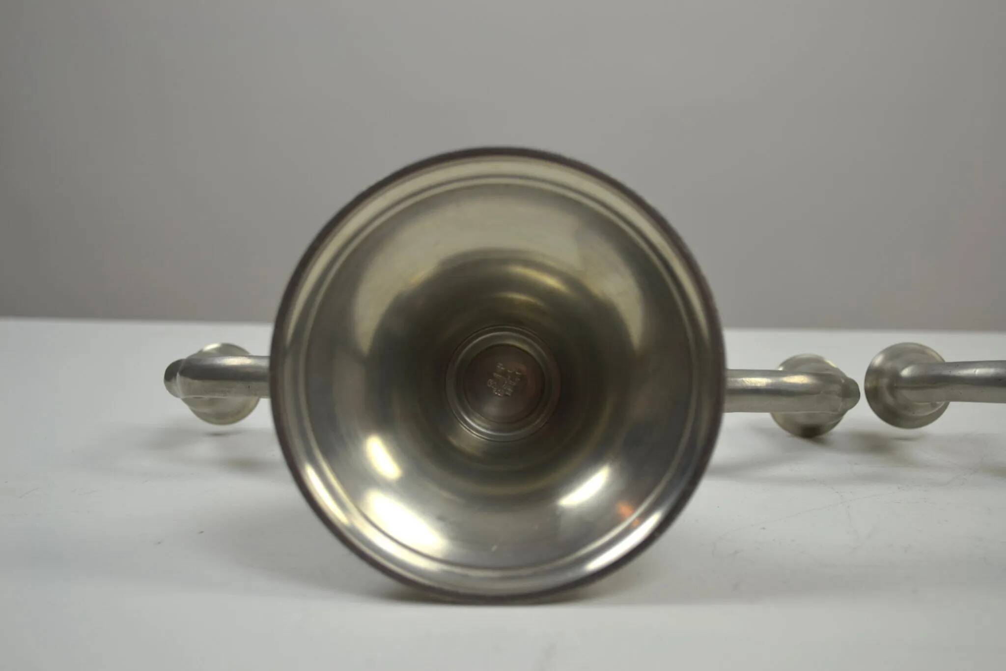 Rare pair of Pewter Candle Holders, Model 224 by GAB Tenn, Sweden, 1932