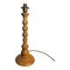 English turned wood twist lamp base from the 60s