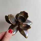 Bougeoir fleur en laiton