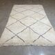 White/black berbere wool carpet  205x320cm