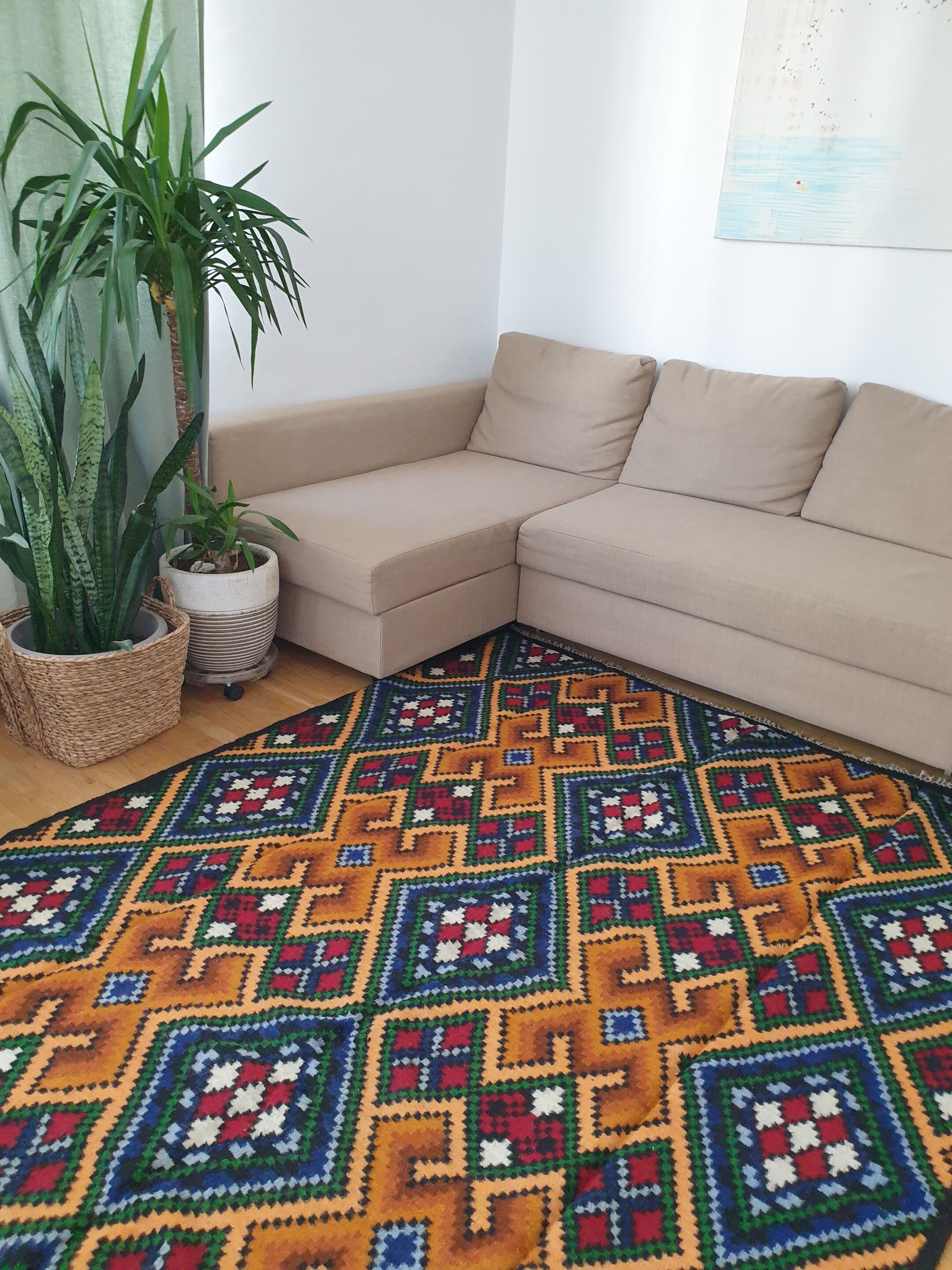 Romanian rug handwoven in wool
