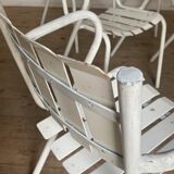 Vintage bistro chairs terrace in galvanized steel - set of 6