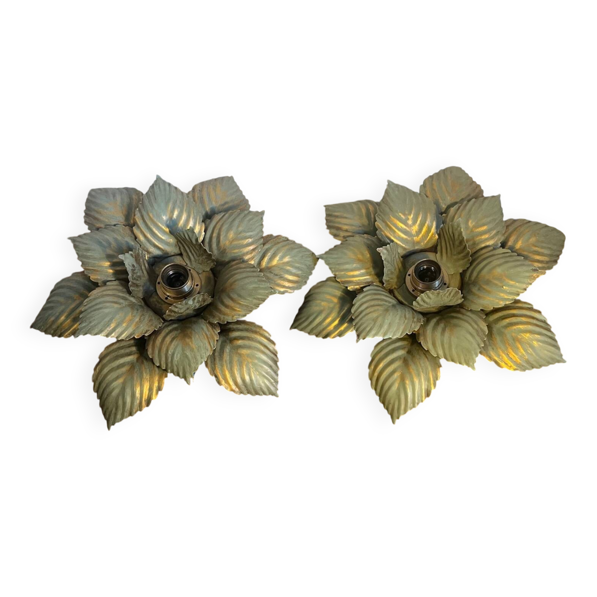 Pair of Masca flower wall lights