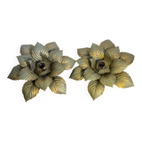 Pair of Masca flower wall lights