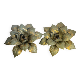 Pair of Masca flower wall lights