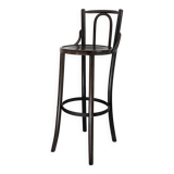 Tabouret de bar Tabouret en bois Bug brun foncé Mid Century Vintage repose-pieds en métal Bar compto