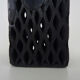 Vase Dona Rosa Oaxaca Mexico black openwork. Mexican folk art. Year 70