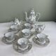 Antique coffee service in fine gilded porcelain – for 6 people – Vintage