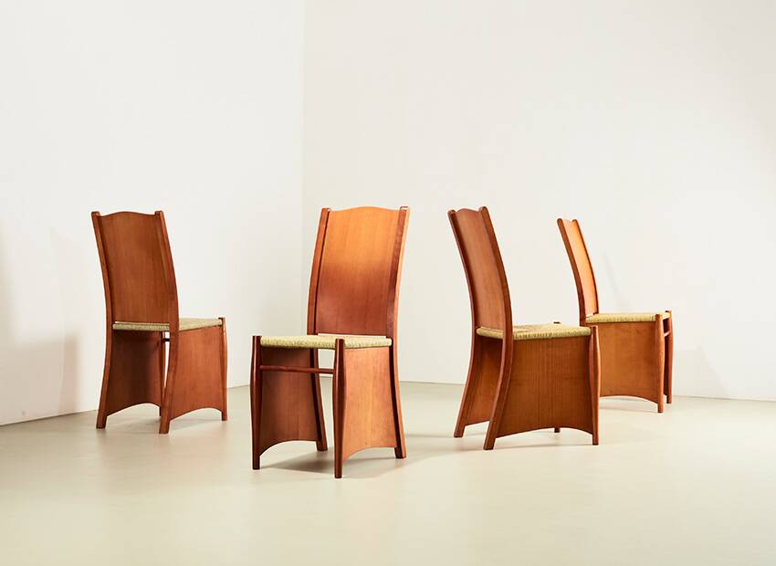 Philippe Starck Set of 4 Bob Dubois Dining Chairs for Driade Aleph Italy 1987