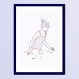 Illustration A4 naiade no. 1/8 bretagne baigneuse mer