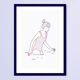 Illustration A4 naiade no. 1/8 bretagne baigneuse mer