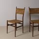 Set of 4 Italian teak and rattan dining chairs
