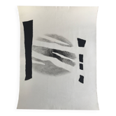 Albin TSAUT, Sans titre, 1998. Technique mixte en noir signée au dos