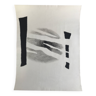 Albin TSAUT, Untitled, 1998. Mixed technique in black signed on the back