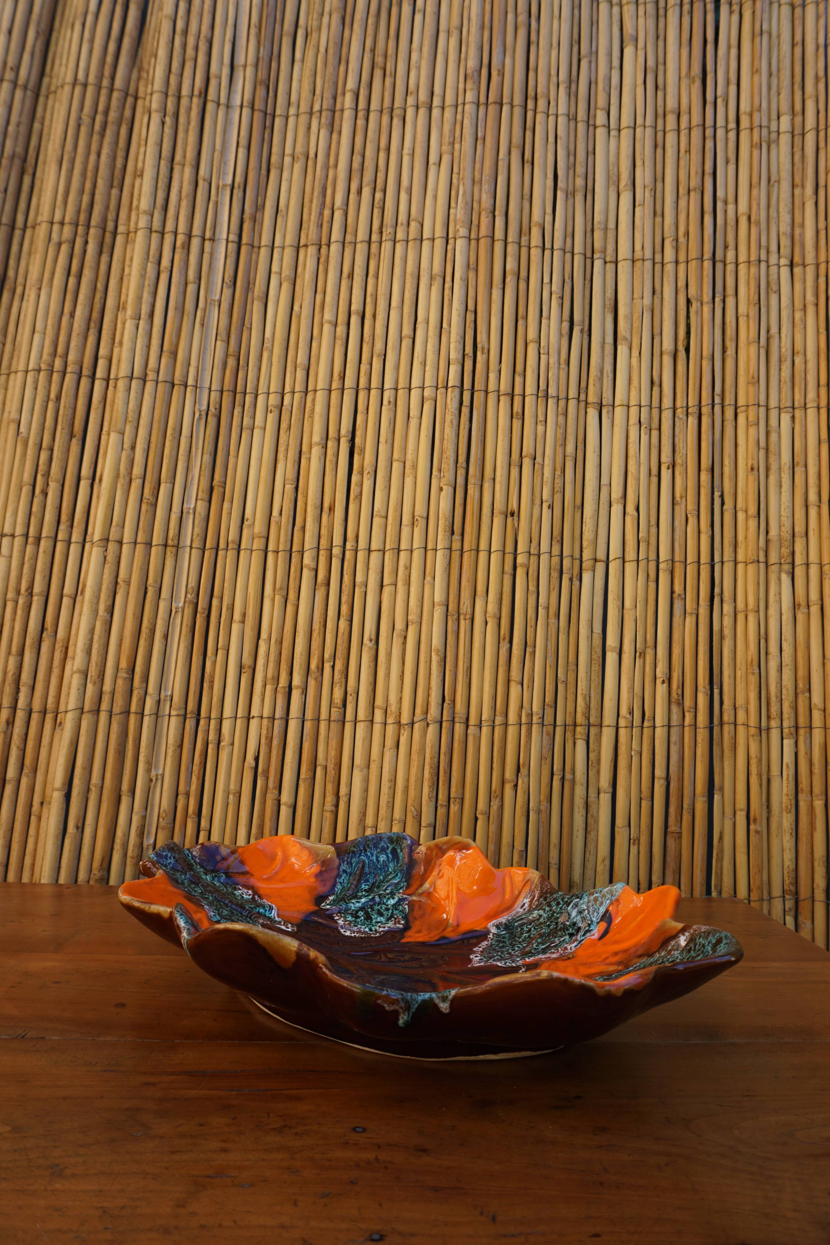 Vintage orange Vallauris dish