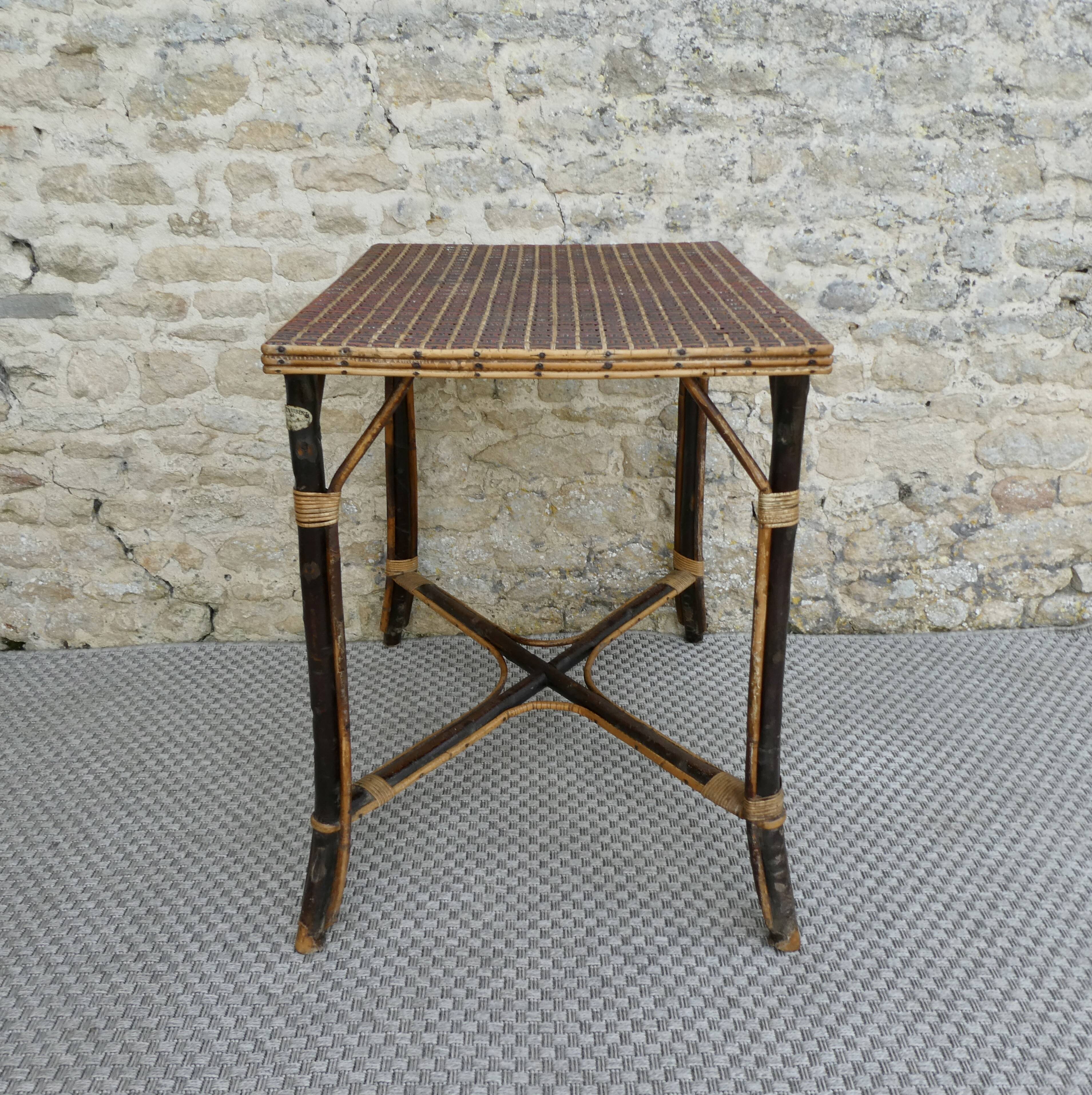 Table en bambou et rotin de la maison Perret & Vibert, fin XIXIème