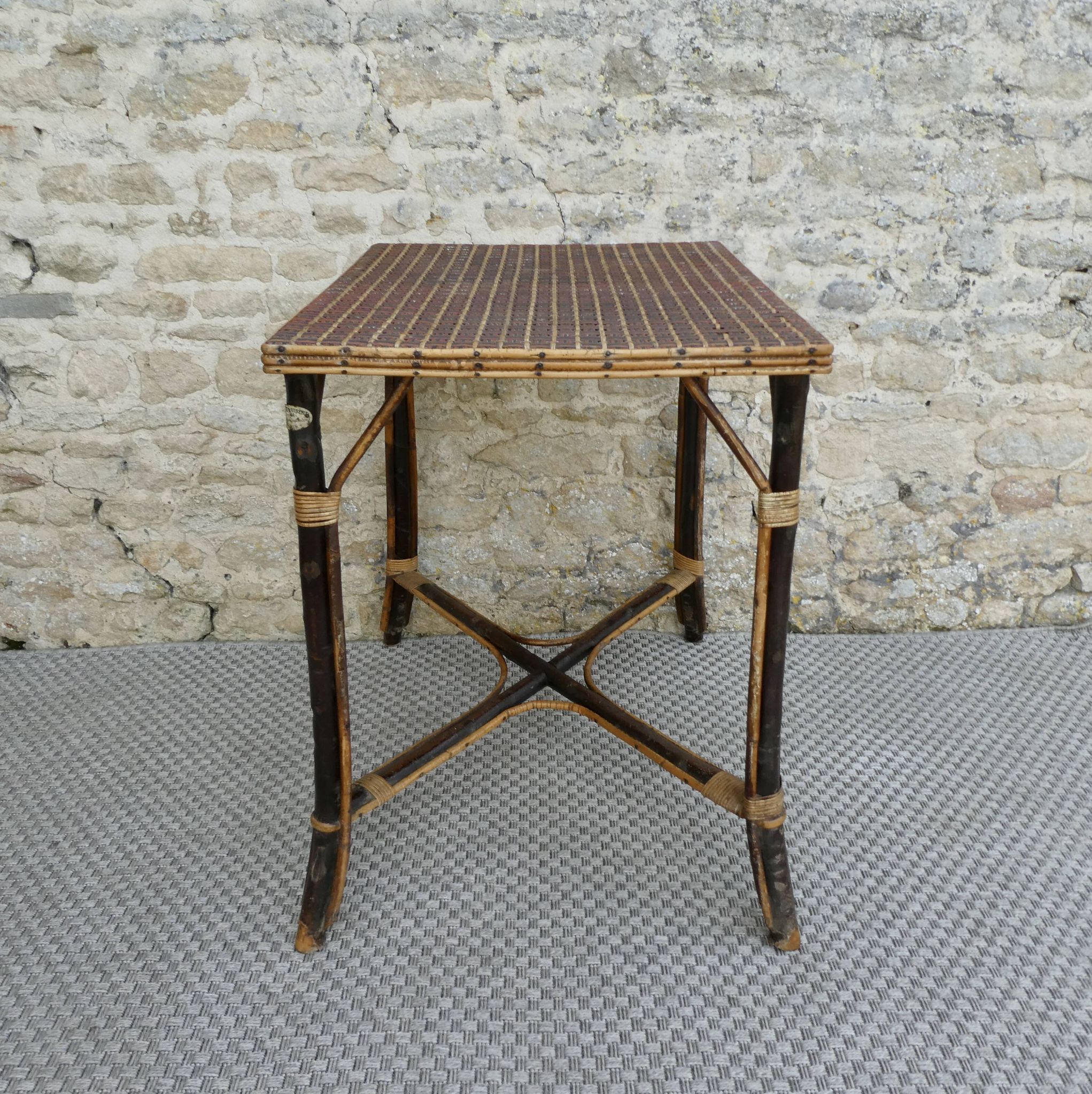 Bamboo and rattan table from the Perret & Vibert house, late 19th century.
