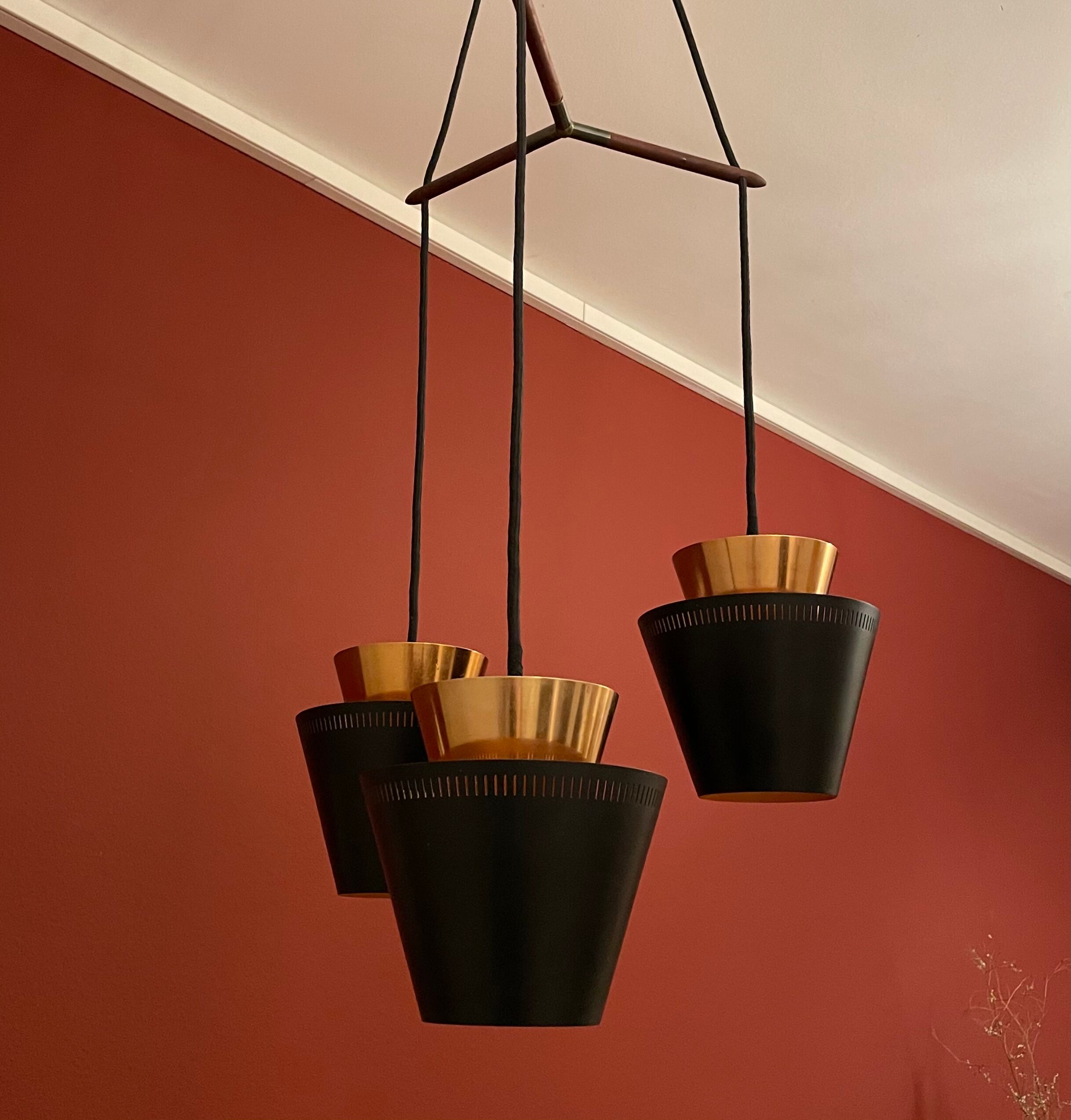 Danish chandelier by Jo Hammerborg for Fog & Morup, 1960