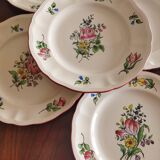 5 assiettes à cake "Réverbère fin" KG Lunéville