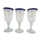 3 blown walks, bubbled in emerald blue