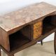 Vintage wooden and marble console table – classic style curved legs, 1950s