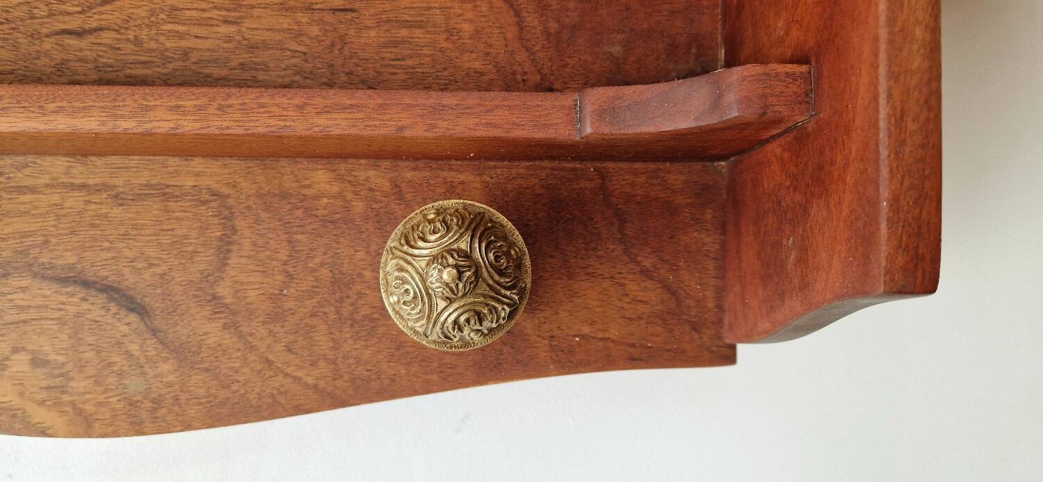 1950s mahogany wood wall shelf