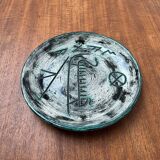 Mid-Century Handmade Ceramic Wall Plate with Viking Patterns from Arol, Norway, 1960s