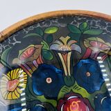Art Deco painted glass pie dish