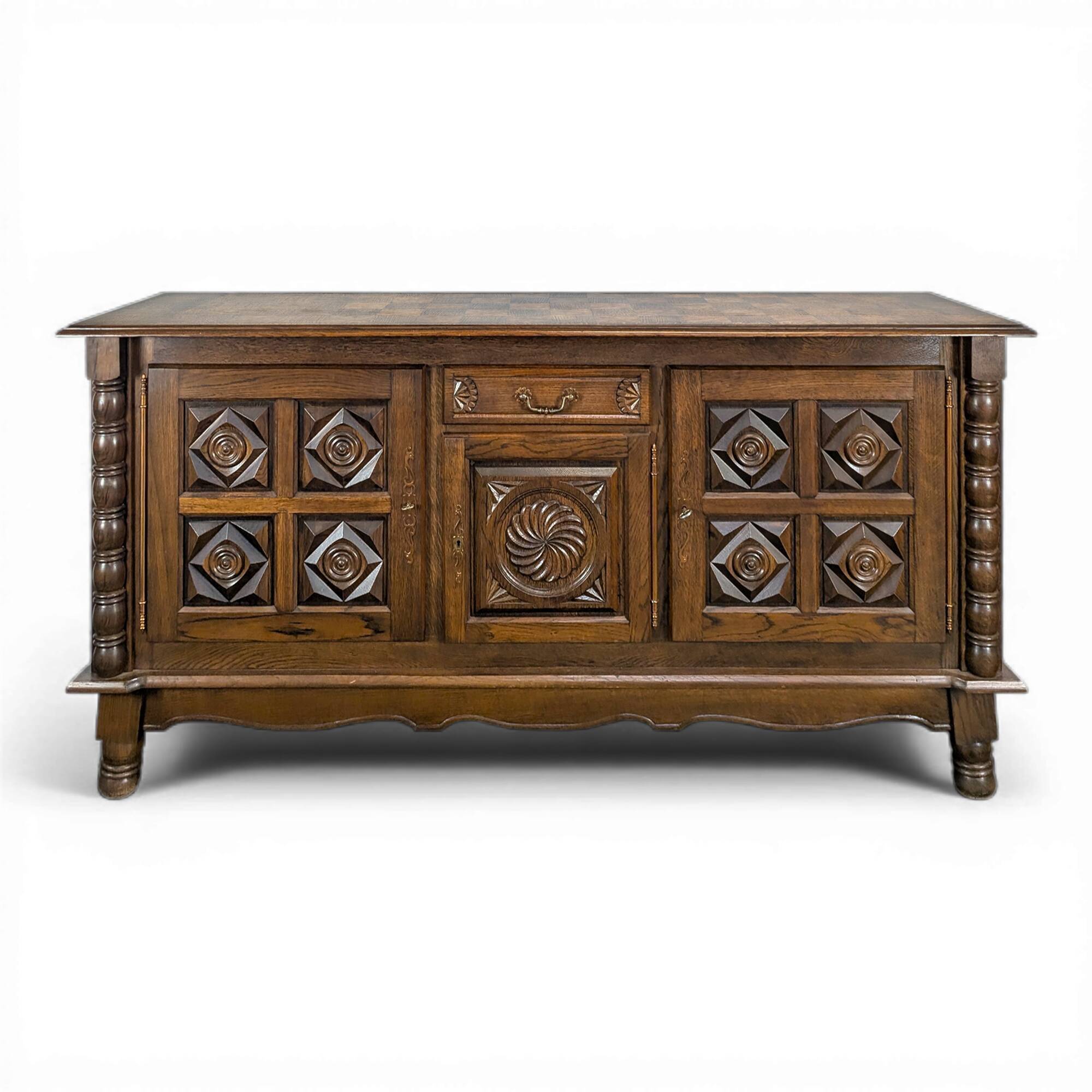 Brutalist sideboard in the spirit of Dudouyt.