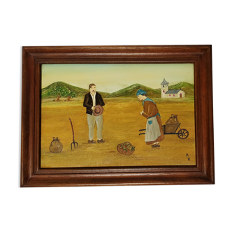 Tableau naïf  l'Angélus