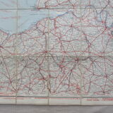 Carte ancienne Taride Environs de Paris nord- ouest ,entoilée