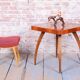 Mid-Century Stool in Upholstery and Beech, Slovakia, 1960s