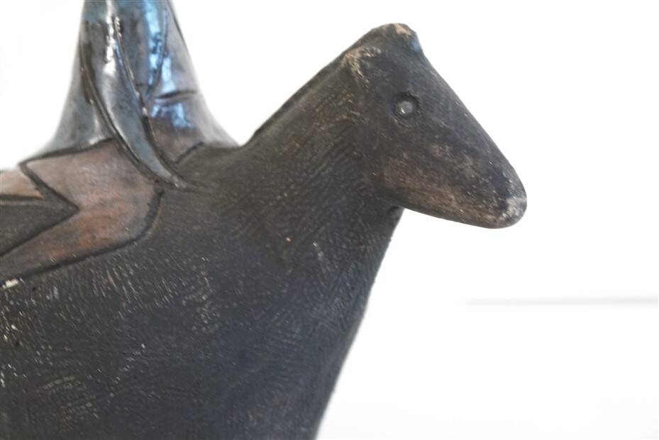 Horse and rider in ceramic by Lars Bergsten