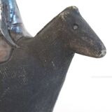 Horse and rider in ceramic by Lars Bergsten